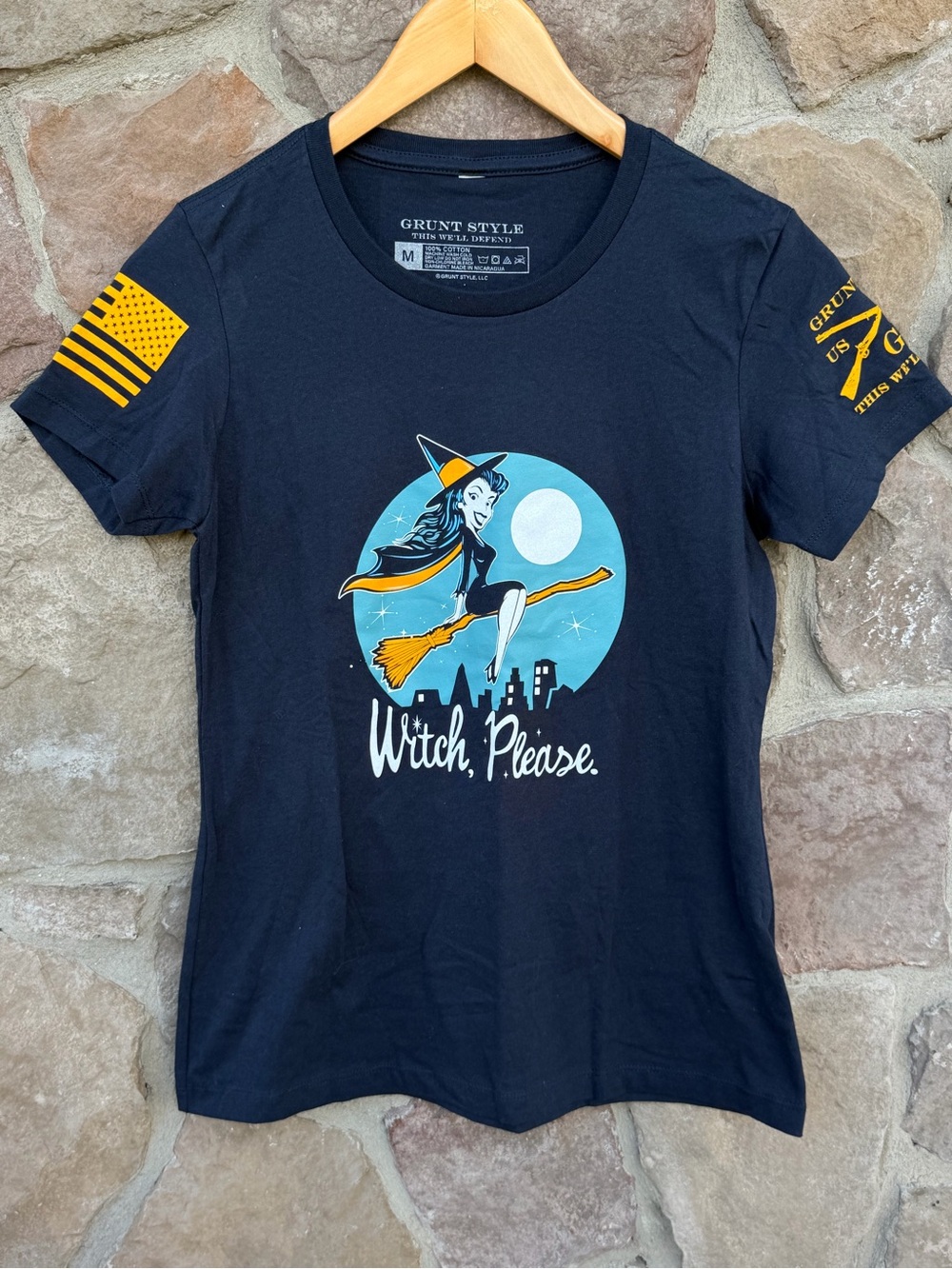 Grunt Style Women’s"Witch, Please." Navy Graphic Tee